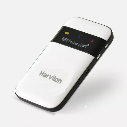 White wireless router with LTE CAT4 chip for high-speed internet