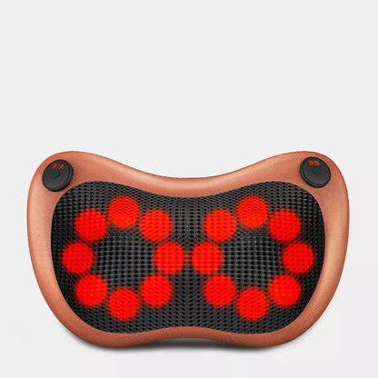 Massager Pillow with multiple head options for targeted muscle relief, compact and portable design