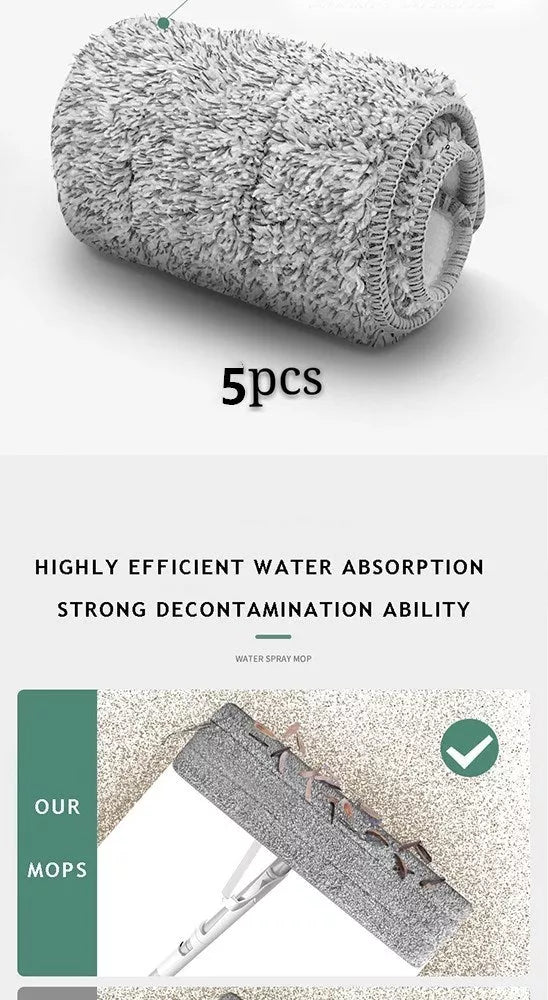 Spray Flat Mop with no hand wash feature and stainless steel bar for efficient cleaning