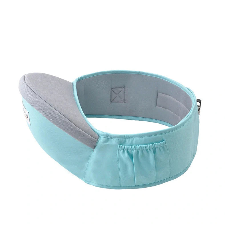 Baby sling waist seat carrier showing 15mm cushion and 25mm waist pad with anti-sliding design