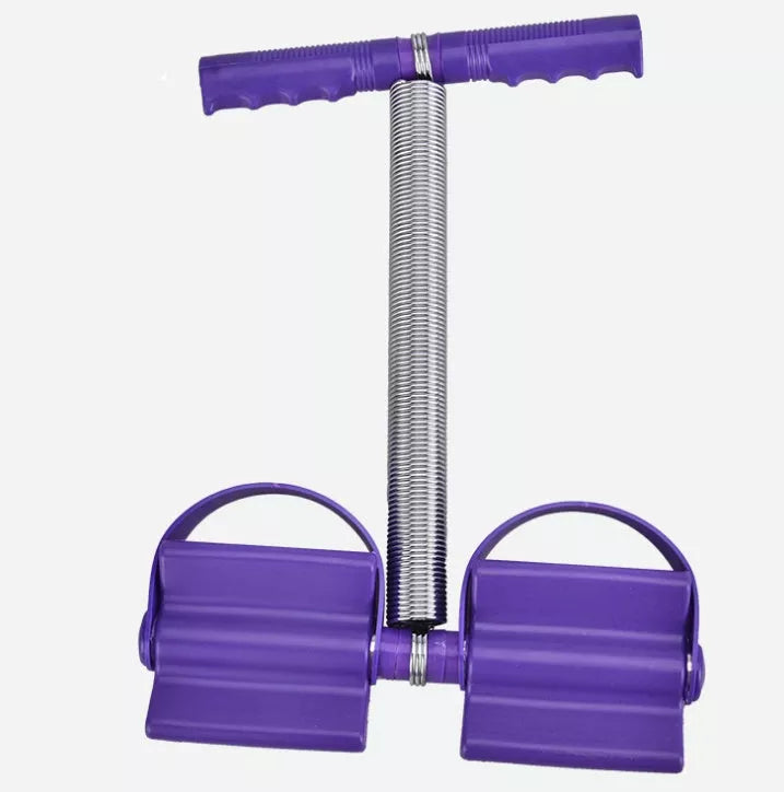 Spring pedal puller in purple, compact fitness equipment for muscle training