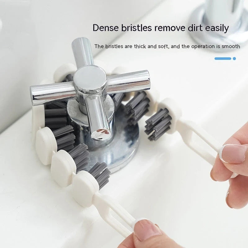 Bendable faucet cleaning brush with white PP bristles for kitchen and bathroom