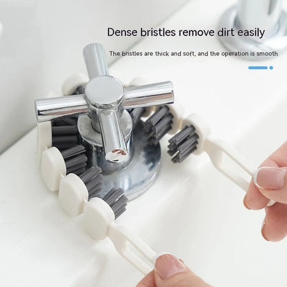 Bendable faucet cleaning brush with white PP bristles for kitchen and bathroom