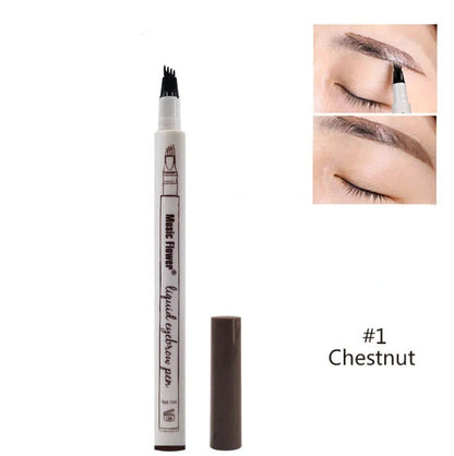 Music Flower Waterproof Eyebrow Pen with four-claw tip for natural-looking eyebrows