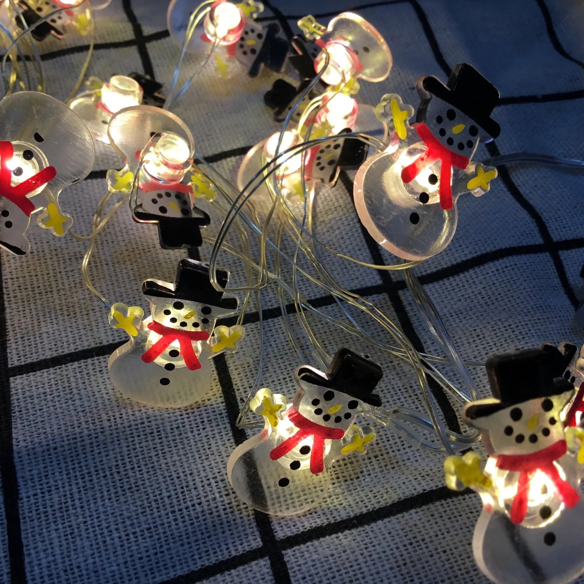 LED string lights with Santa Claus and snowflakes for Christmas decor