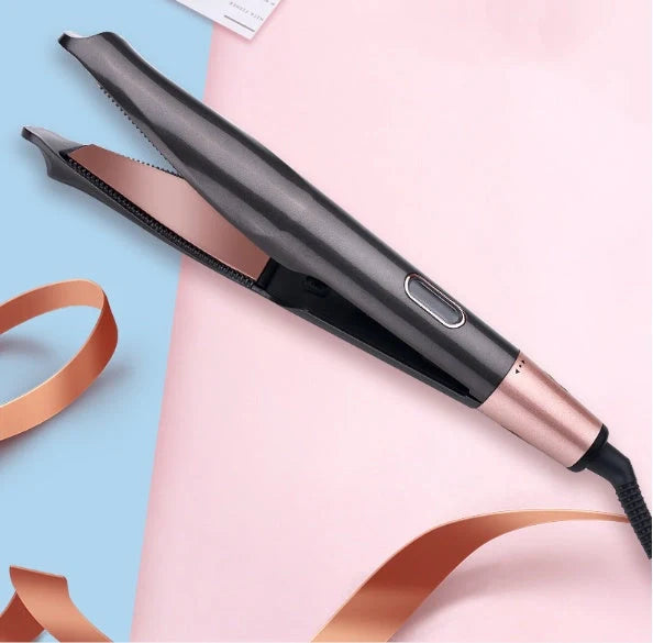 2-in-1 Professional Hair Straightener and Crimper with adjustable temperature and LCD screen