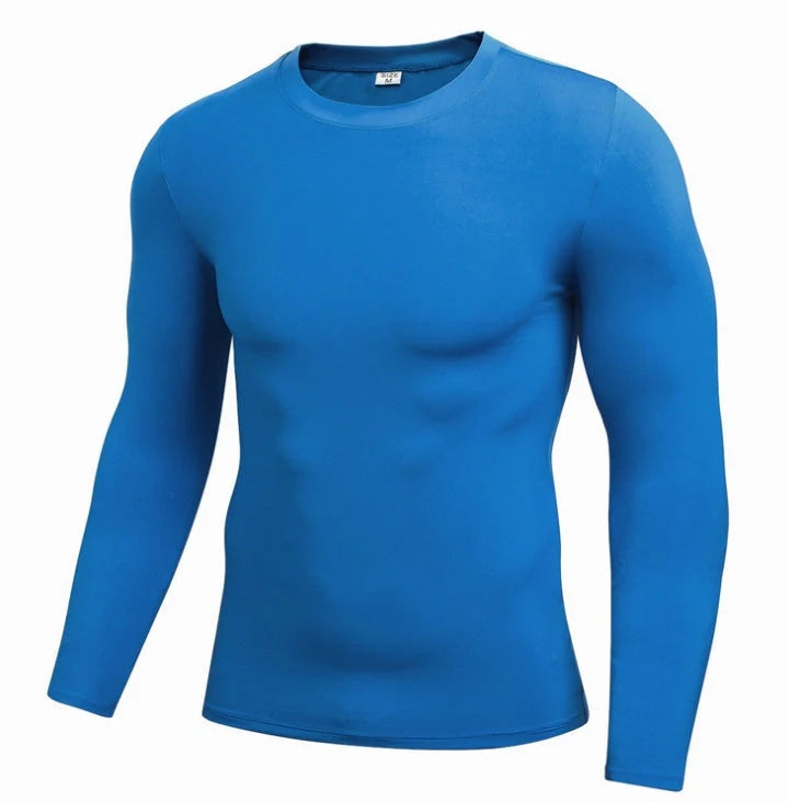 Men's quick-dry compression long sleeve top for enhanced workout performance