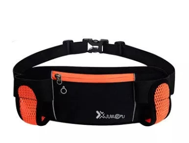 Outdoor sports running belt with multi-function pockets for phone and bottle, available in multiple colors