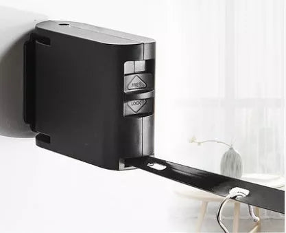 Telescopic balcony clothesline with white TPU rope and hanger holes for efficient drying