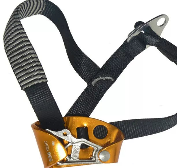 Left foot type ascender QSAJ03L for mountaineering and climbing, hot forged aluminum-magnesium alloy