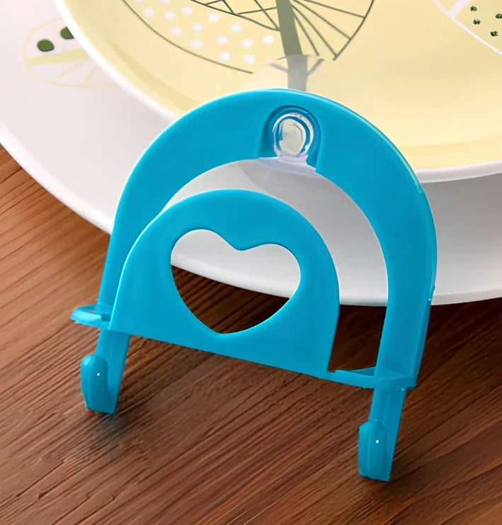 Plastic hook sponge storage rack with suction cup attachment in multiple colour options