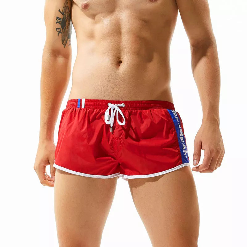 Men's lightweight polyester shorts for summer sports in various colors