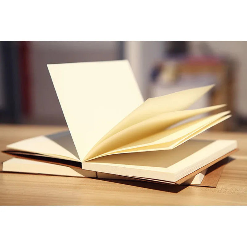 Brown kraft paper sketchbook open flat showing 132 pages, with 32K and 16K size options displayed.