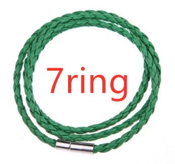 Personalized men's braided leather bracelet with stainless steel beads and custom name charm