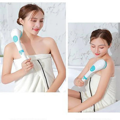 5-in-1 Electric Bath Brush with rechargeable design and five brush heads for deep cleansing and massage