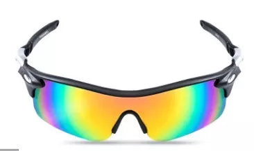 Kugai 0093 polarized cycling glasses in gray, red, and yellow for UV protection