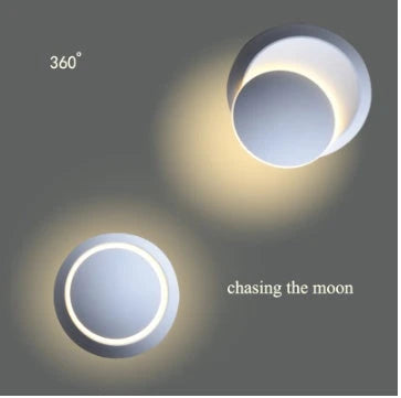 Stylish and modern moon-shaped bedside lamp with multiple lighting modes and durable iron construction