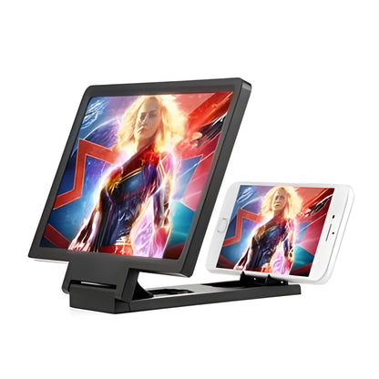 Smartphone screen amplifier magnifier lens showing 18cm by 12cm viewing area in black or white colour