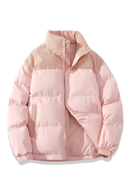 Stylish winter stand collar cotton padded jacket for men and women in various colors