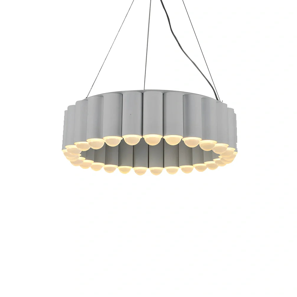 Nordic fish chandelier with electroplated aluminium and PMMA shade in gold, silver, black, or white finish