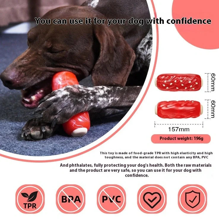 Glue Toothbrush Snack Molar Rod plastic dog toy with textured surface and treat compartment