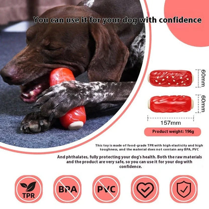 Glue Toothbrush Snack Molar Rod plastic dog toy with textured surface and treat compartment