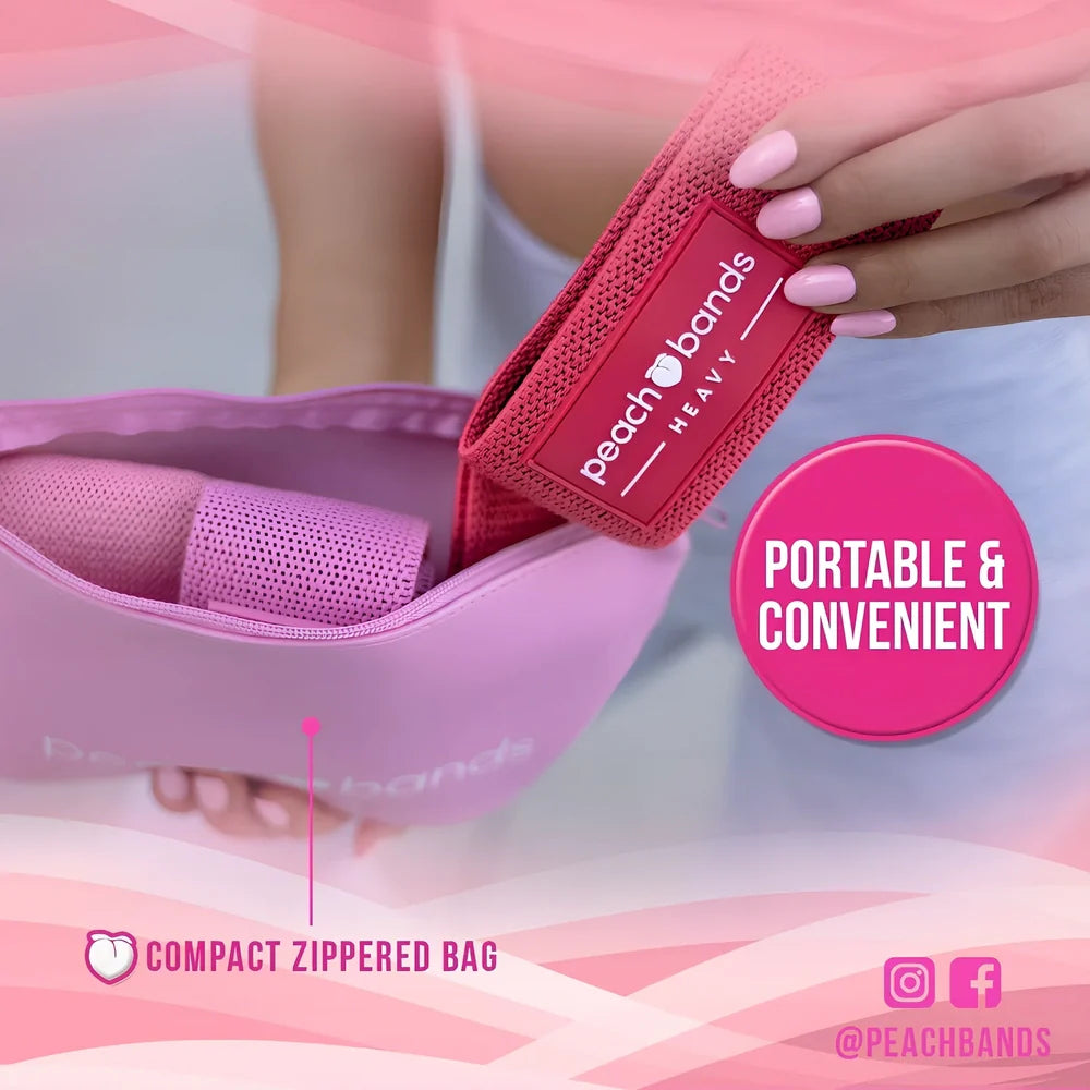 Three colour-coded resistance bands for progressive strength training with 10-50 pound tension range