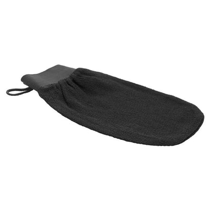 Natural loofah exfoliating glove for sunless self tanning preparation and removal