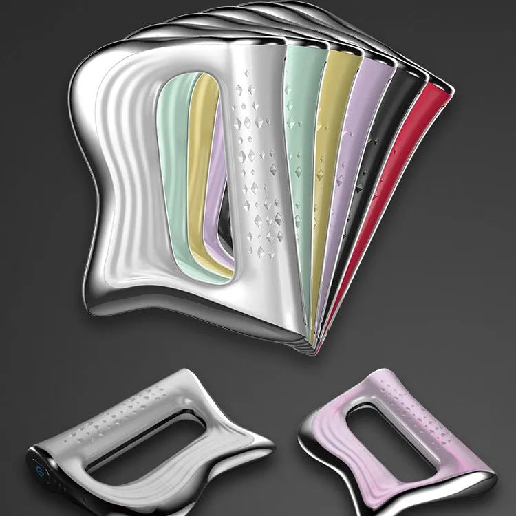 Natural resin rectangular muscle scraping massager held in hand