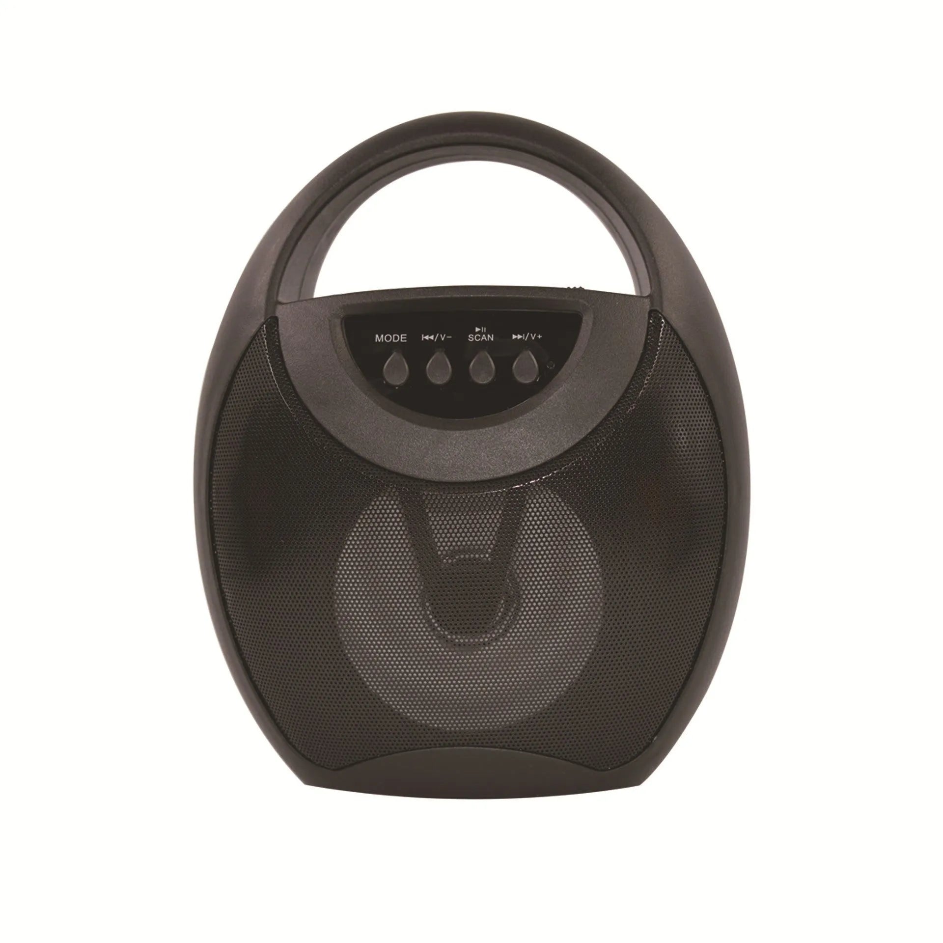 Portable Bluetooth speaker in black, blue, or pink with USB and SD card slots