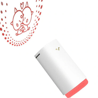 Blue aromatherapy projection humidifier measuring 7.5cm square with water tank and control buttons