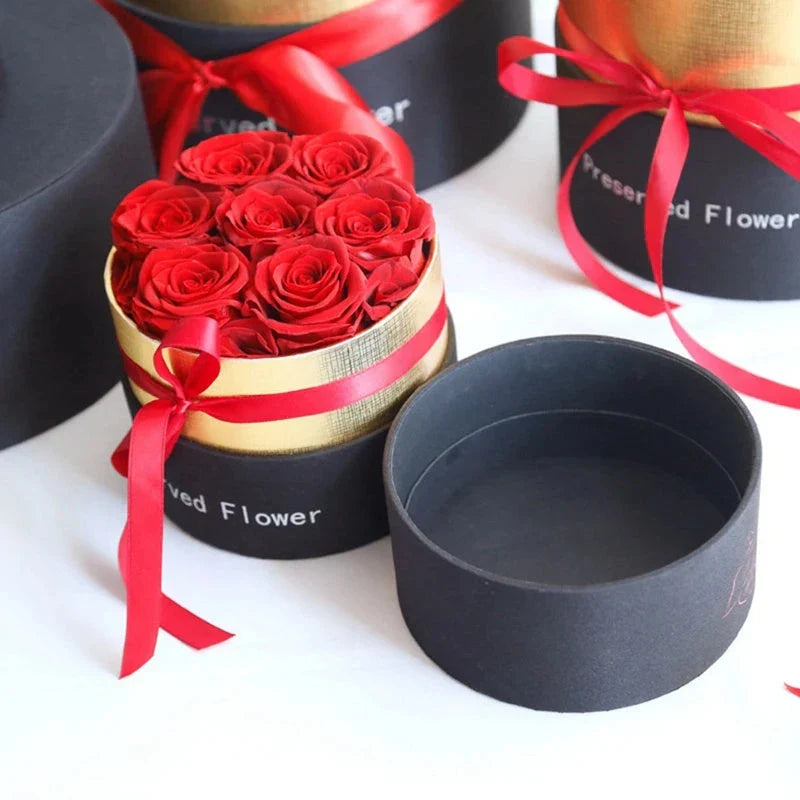 Everlasting rose bouquet in a luxury gift box, preserved real flowers that last for years without maintenance