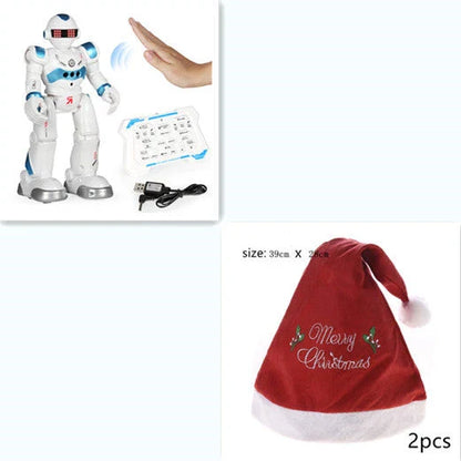 A remote-controlled robot toy with music and dance features, designed for children's entertainment and engagement.