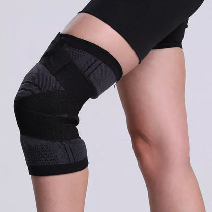 Nylon knitted knee pad for sports and fitness in various colors and sizes