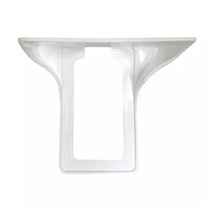 White wall outlet organizer with rubber pad for easy cable management