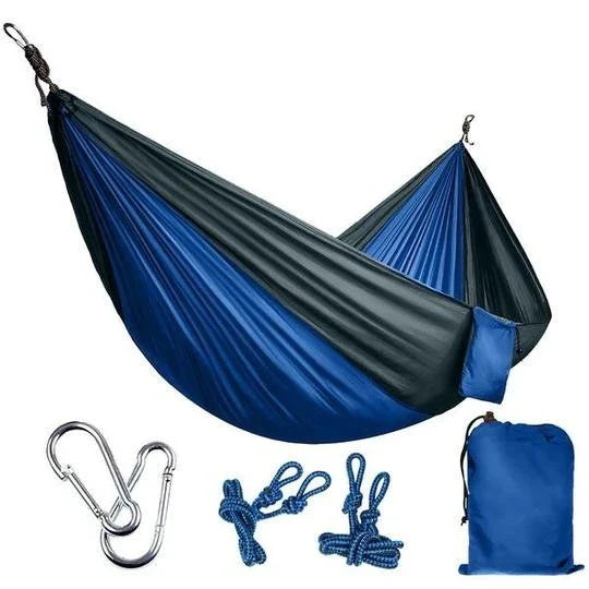 Durable and lightweight parachute hammock in various outdoor-friendly color options