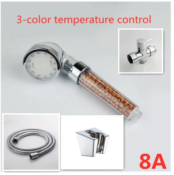 Color Changing LED Shower Head with temperature sensor and high-pressure filter