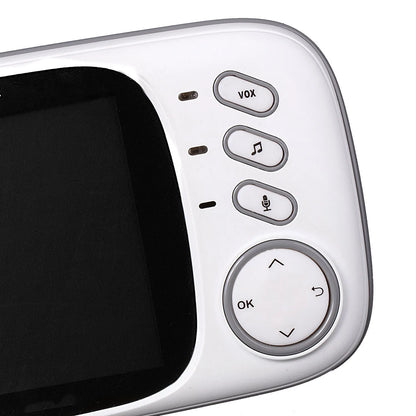VB603 digital baby monitor with handheld LCD screen and camera unit showing night vision.