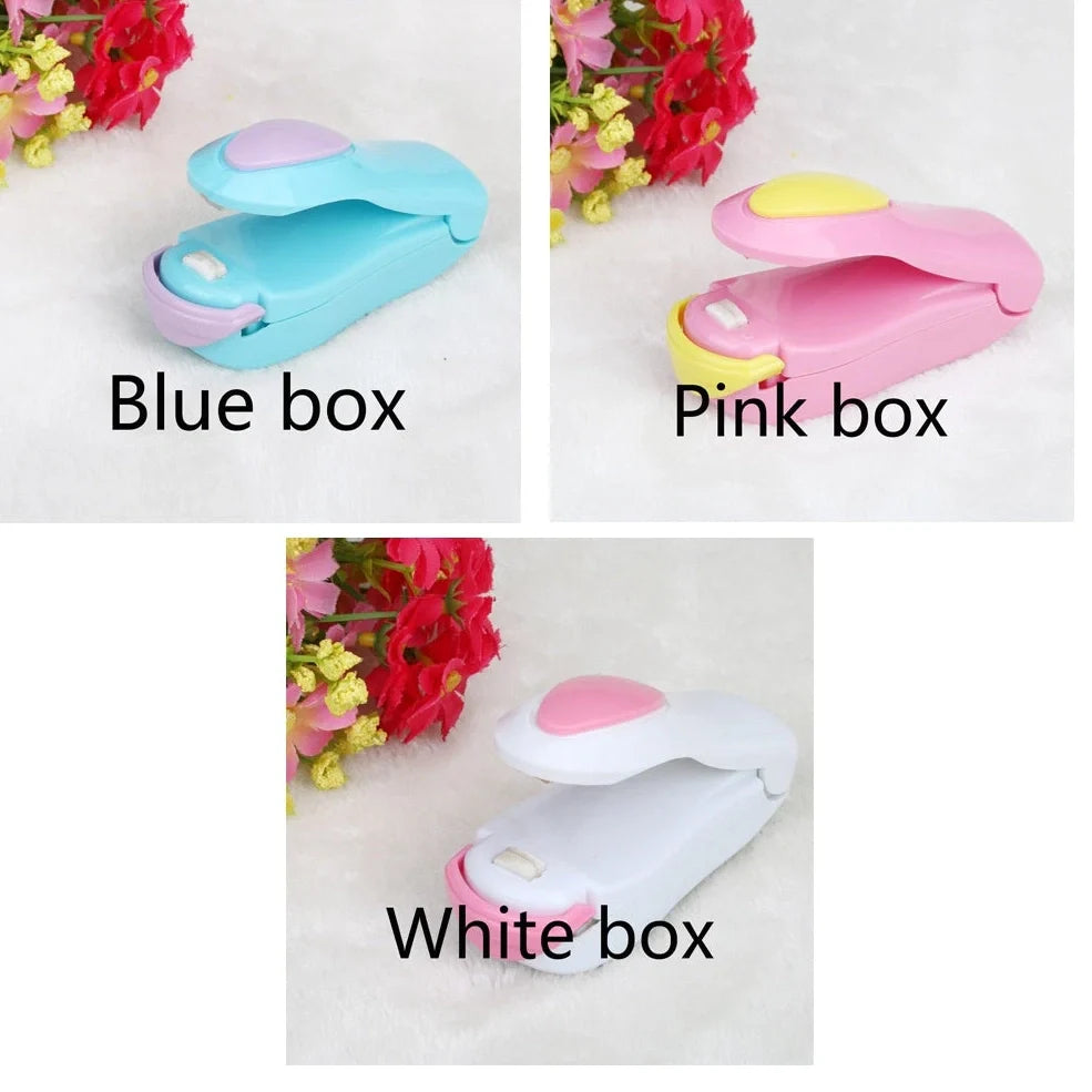 Mini hand pressure heat sealing machine measuring 10cm with magnetic base for plastic bag food preservation