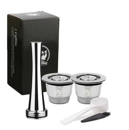 Premium stainless steel coffee capsule shells with square openings for optimal flavor extraction and brewing experience
