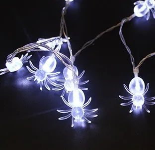 Halloween LED string lights with pumpkin, ghost and bat decorations on 1.2 metre battery-powered cord