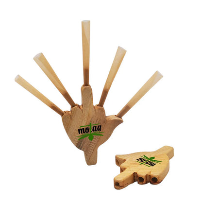 Five-finger palm wood pipe with keychain, windproof function, bottle opener, U disk, razor, storage, power bank and light
