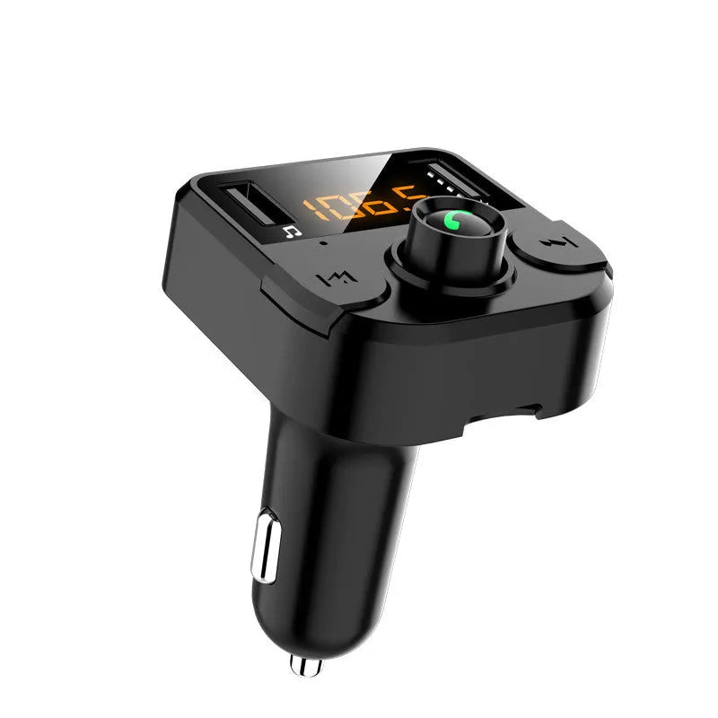 Black car MP3 Bluetooth player with 1.1-inch display for cigarette lighter installation