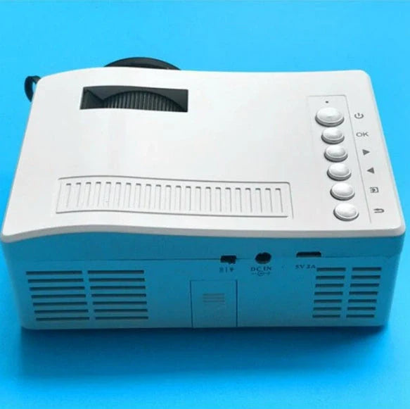 Compact portable LED projector with multimedia support and 48 lumens brightness