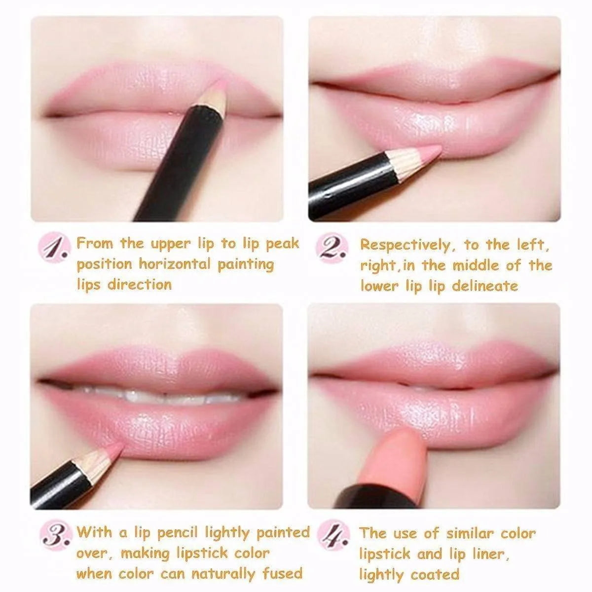 12-piece lip liner pencil set in 12 colours for lips, eyes and brows, waterproof multi-functional makeup pencils