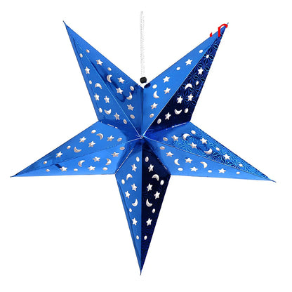 Gold 60cm laser-cut Christmas star ornament from thickened cardboard, suitable for large festive venue displays