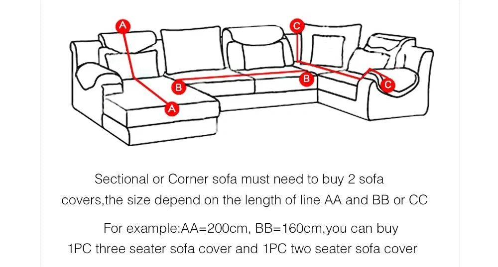 Stretchable polyester-spandex sofa cover with non-slip design in various colors