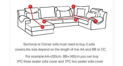 Stretchable polyester-spandex sofa cover with non-slip design in various colors