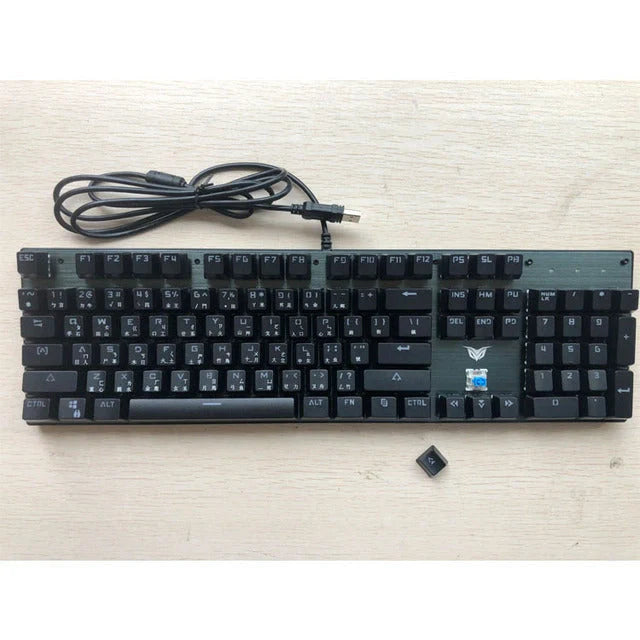 Green shaft mechanical keyboard with 87 keys and backlight