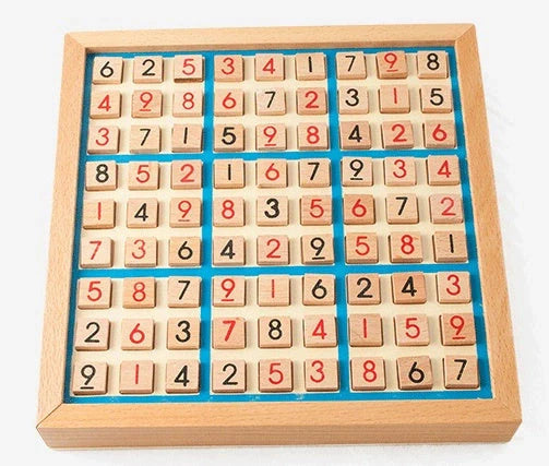 Children's beech wood Sudoku Chess folding game table with color options
